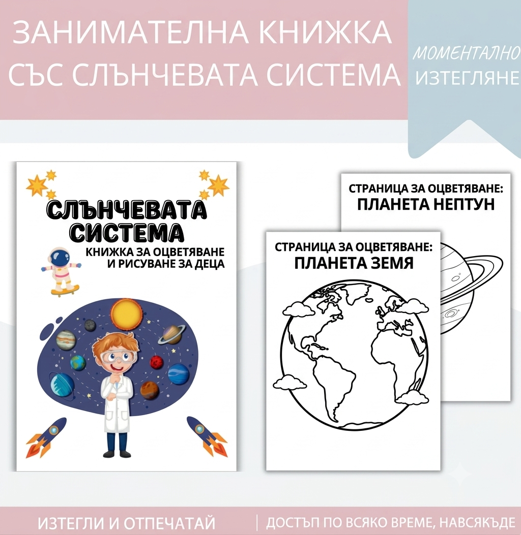 Книжка за Оцветяване Космоса